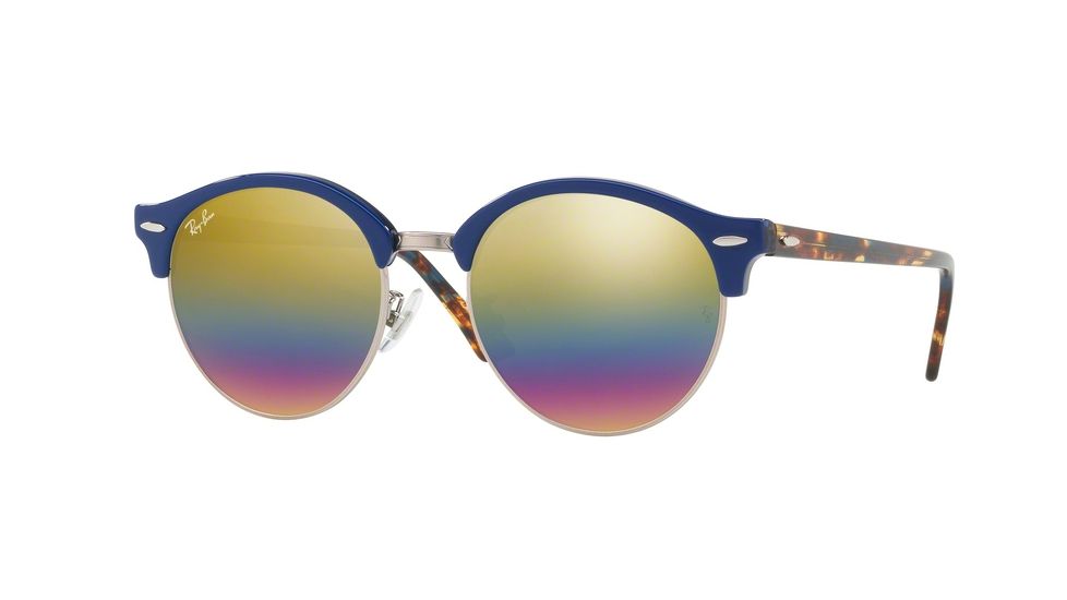 Ray-Ban CLUBROUND RB4246F Progressive Prescription Sunglasses RB4246F-1223C4-53 - Lens Diameter 53 mm, Frame Color Metallic Light Bronze