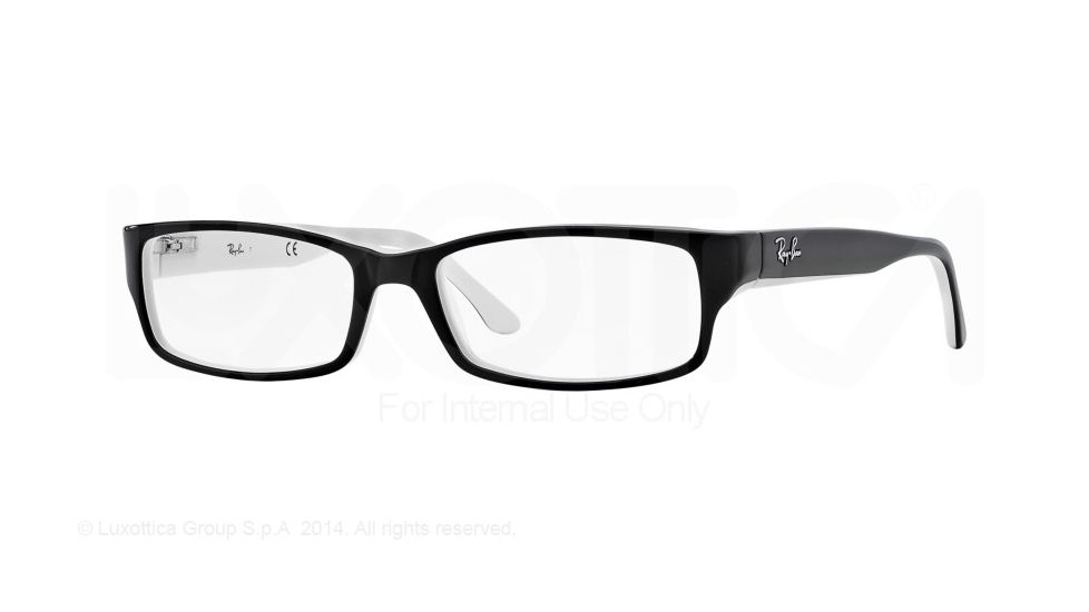 Ray-Ban Eyeglasses RX5114 with Rx Prescription Lenses 2097-52 - Black/White Frame