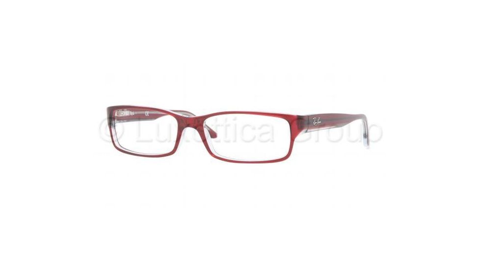 Ray-Ban Eyeglasses RX5114 with Rx Prescription Lenses 5112-5416 - Dark Red Transparent Frame, Demo Lens Lenses