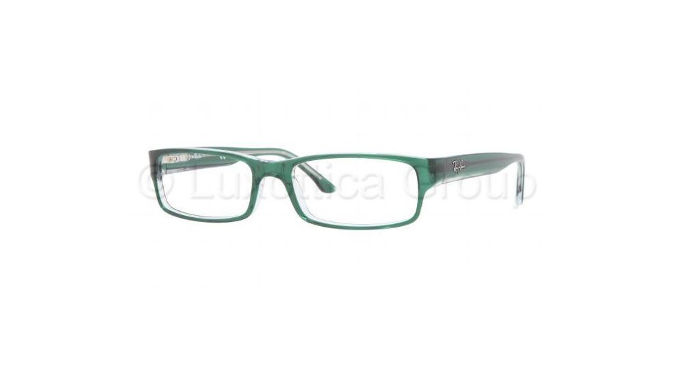 Ray-Ban Eyeglasses RX5114 with Rx Prescription Lenses 5162-5216 - Dark Green on Transparent Frame, Demo Lens Lenses
