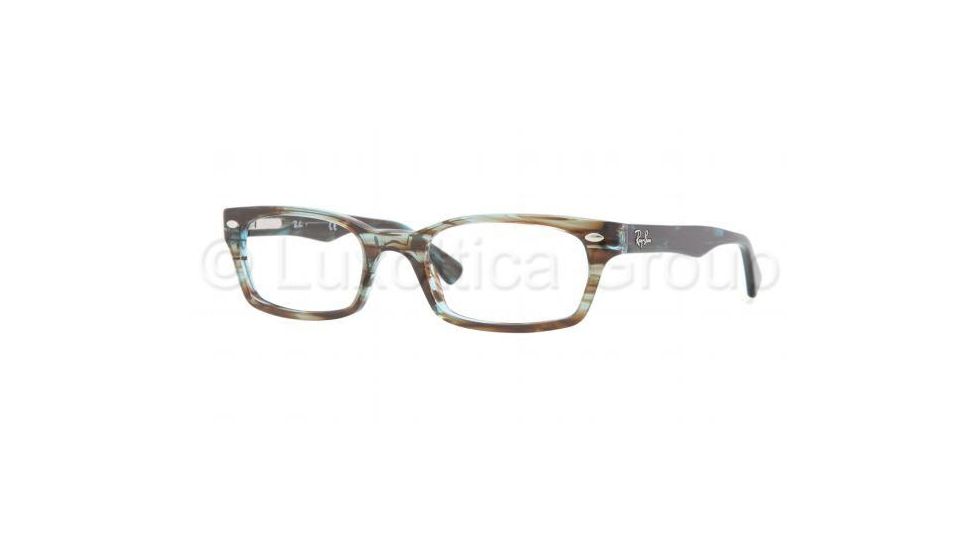 Ray-Ban Eyeglasses RX5150 with Rx Prescription Lenses 5163-5019 - Azure Transparent Brown Frame, Demo Lens Lenses