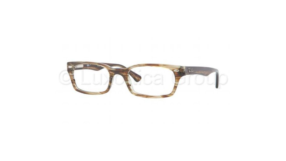 Ray-Ban Eyeglasses RX5150 with Rx Prescription Lenses 5164-4819 - Transparent Beige Brown Frame, Demo Lens Lenses