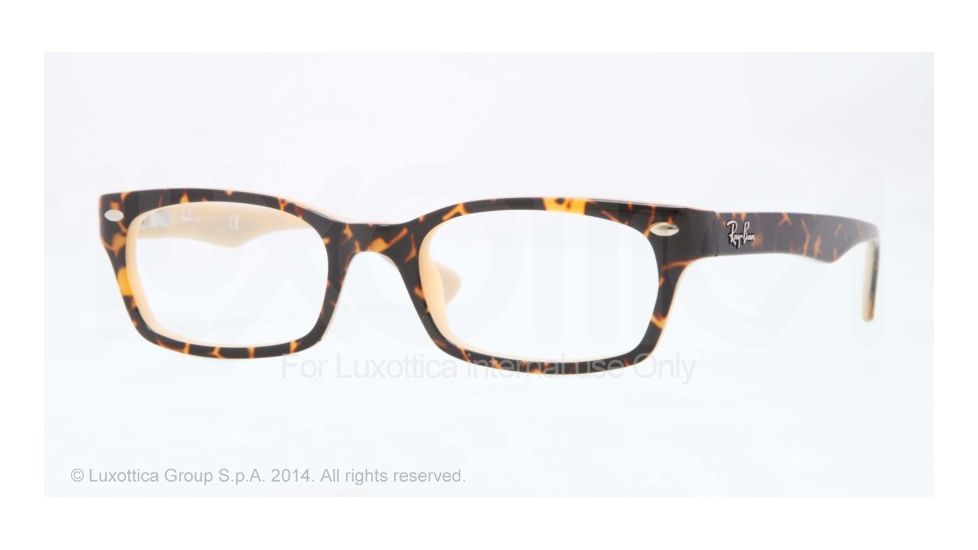 Ray-Ban Eyeglasses RX5150 with Rx Prescription Lenses 5239-48 - Top Dark Havana On Opal Peach Frame