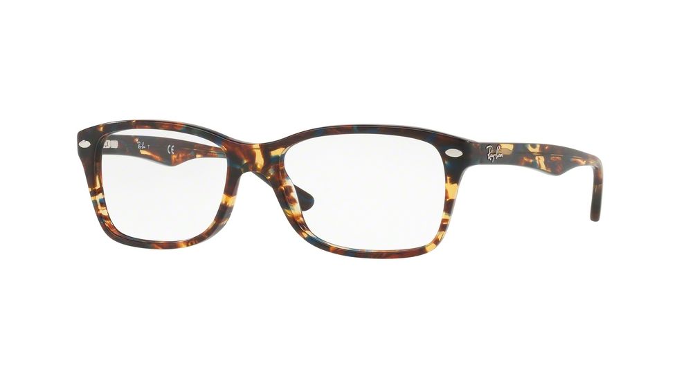 Ray-Ban Eyeglasses RX5228 with Rx Prescription Lenses 5711-53 - Spotted Blu/brown/yellow Frame