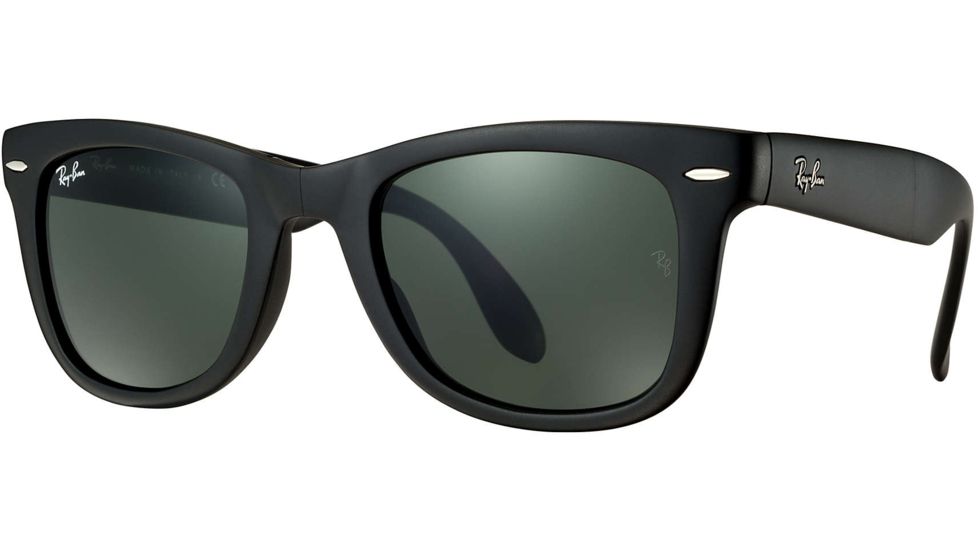 Ray-Ban Folding Wayfarer Sunglasses RB4105 601S-5420 - Matte Black Crystal Green