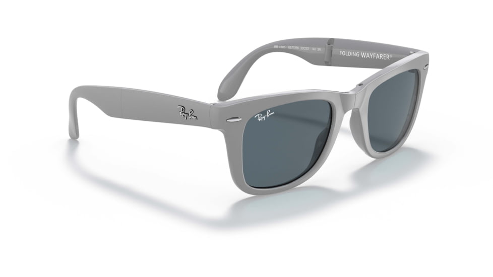 Ray-Ban Folding Wayfarer Classic Sunglasses, Blue Lenses, Gray, 50, RB4105-6577R5-50