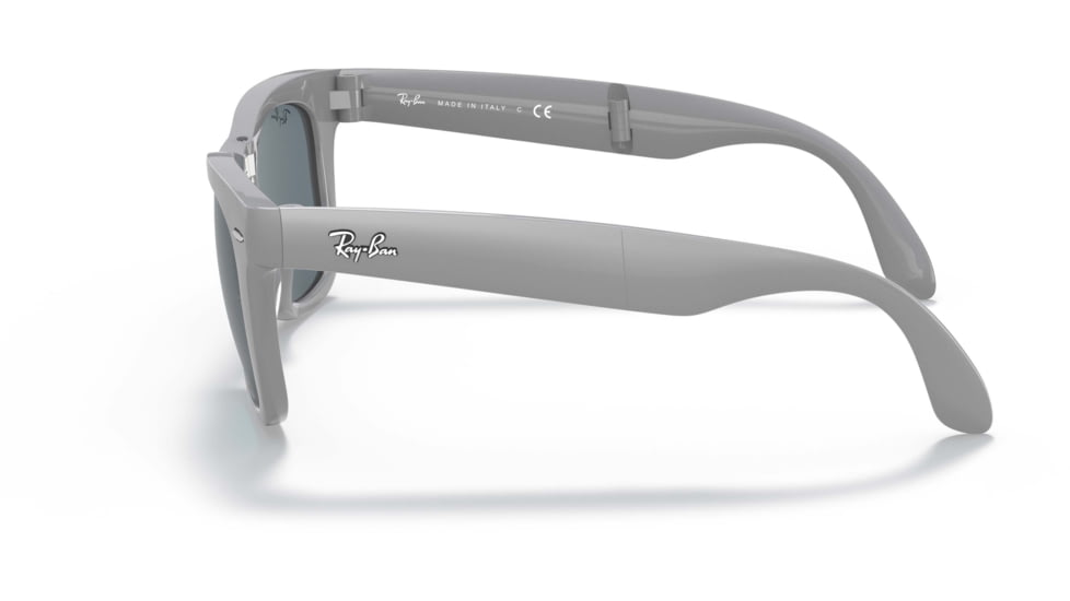 Ray-Ban Folding Wayfarer Classic Sunglasses, Blue Lenses, Gray, 50, RB4105-6577R5-50