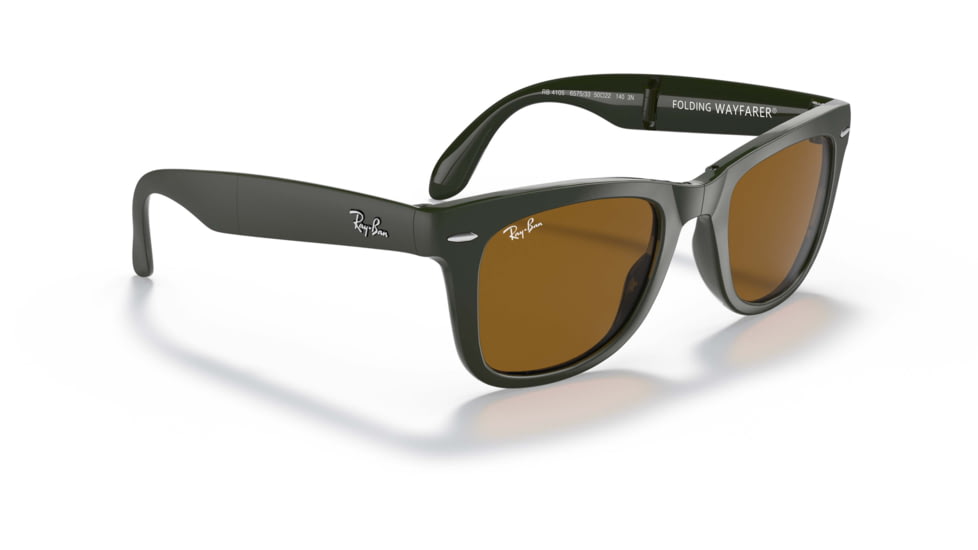 Ray-Ban Folding Wayfarer Classic Sunglasses, Brown Lenses, Military, 50, RB4105-657533-50