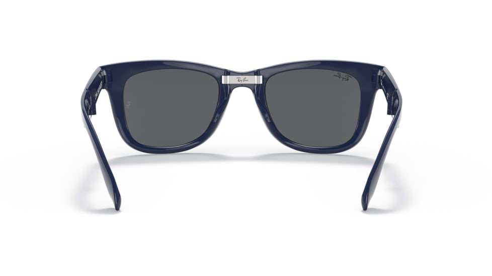 Ray-Ban Folding Wayfarer Classic Sunglasses, Dark Grey Lenses, Blue, 50, RB4105-6197B1-50