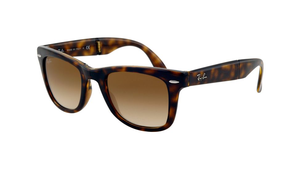 Ray-Ban Folding Wayfarer Sunglasses RB4105 710/51-5022 - Light Havana Frame, Crystal Brown Gradient Lenses