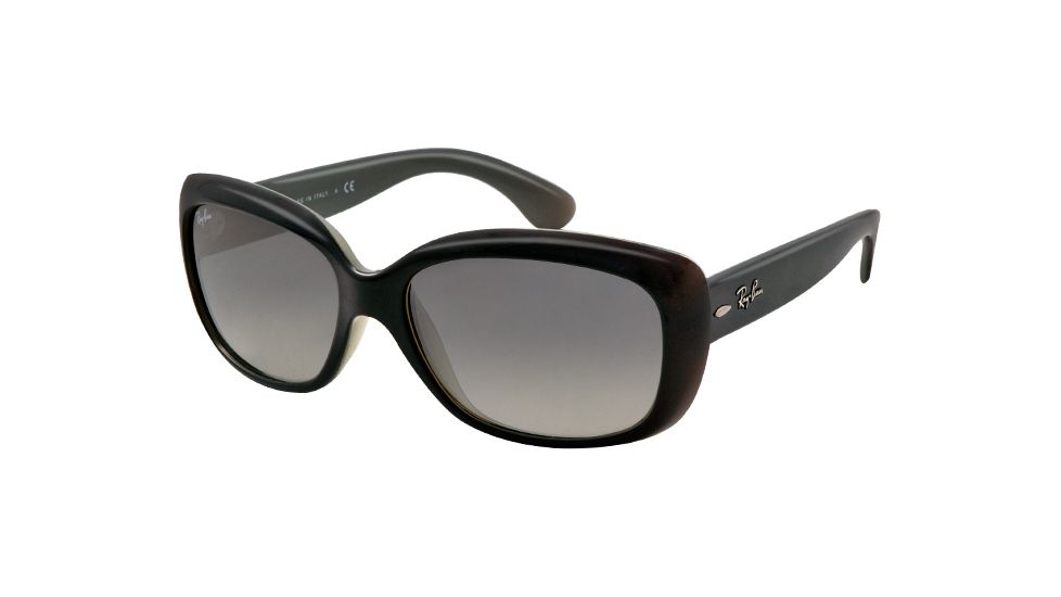 Ray-Ban Jackie OHH RB4101 Sunglasses with No-Line Progressive Rx Prescription Lenses RB4101-603771-58 - Lens Diameter 58 mm, Lens Diameter 58 mm, Frame Color Opal Grey Top Dark Grey