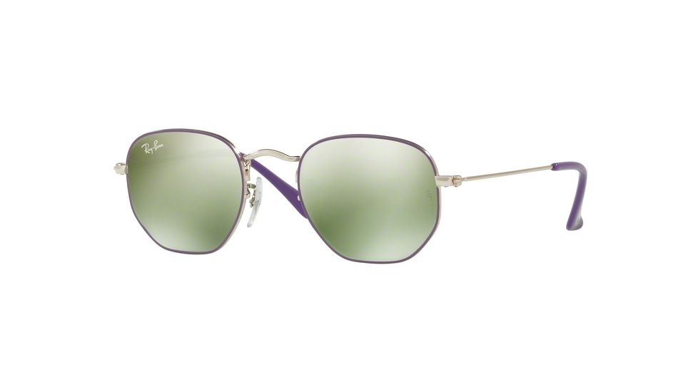 Ray-Ban JUNIOR HEXAGONAL RJ9541SN Prescription Sunglasses RJ9541SN-262-30-44 - Lens Diameter 44 mm, Frame Color Silver/top Violet