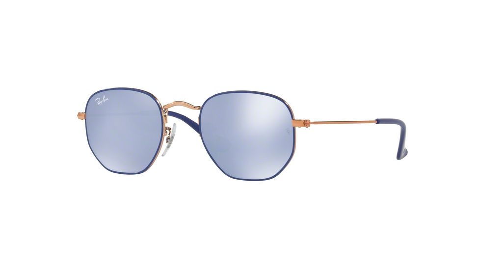 Ray-Ban JUNIOR HEXAGONAL RJ9541SN Prescription Sunglasses RJ9541SN-264-1U-44 - Lens Diameter 44 mm, Frame Color Copper Top Blue