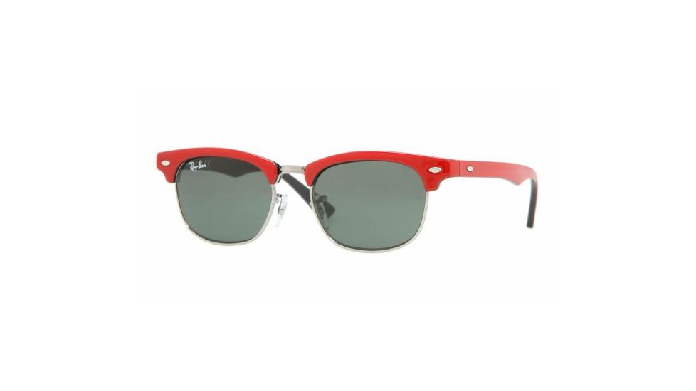 Ray Ban Junior RJ9050S #162/71 - Top Red On Black Frame, Green Lenses