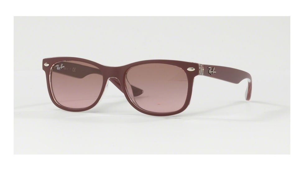 Ray-Ban Junior RJ9052S Sunglasses 702414-48 - Matte Bordo' On Trasparent Frame, Violet Gradient Brown Lenses