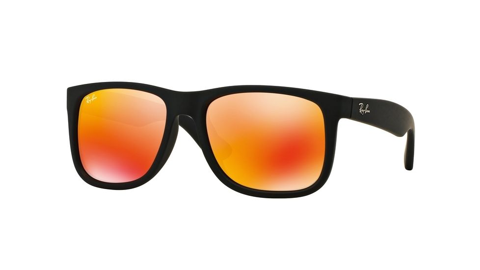 Ray-Ban JUSTIN RB4165F Single Vision Prescription Sunglasses RB4165F-622-6Q-58 - Lens Diameter 58 mm, Frame Color Rubber Black