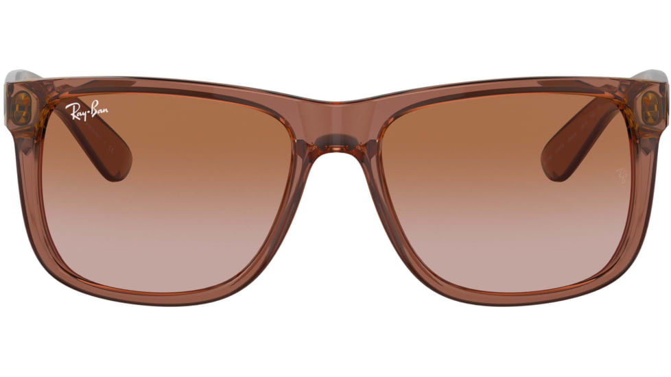 Ray-Ban Justin Sunglasses - Mens, Gradient Brown Lenses, Transparent Light Brown Frame, 51, RB4165-659413-51