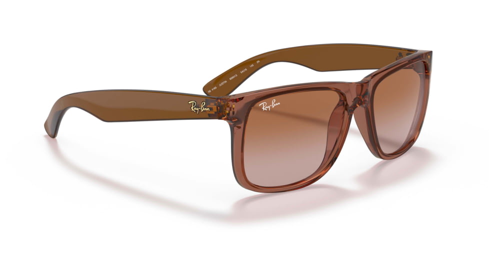Ray-Ban Justin Sunglasses - Mens, Gradient Brown Lenses, Transparent Light Brown Frame, 51, RB4165-659413-51