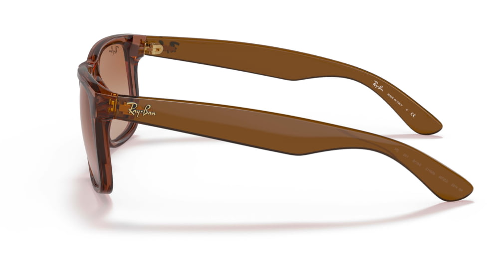 Ray-Ban Justin Sunglasses - Mens, Gradient Brown Lenses, Transparent Light Brown Frame, 51, RB4165-659413-51