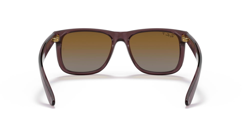 Ray-Ban Justin Sunglasses - Mens, Gradient Brown Polarized Lenses, Transparent Dark Brown Frame, 51, RB4165-6597T5-51