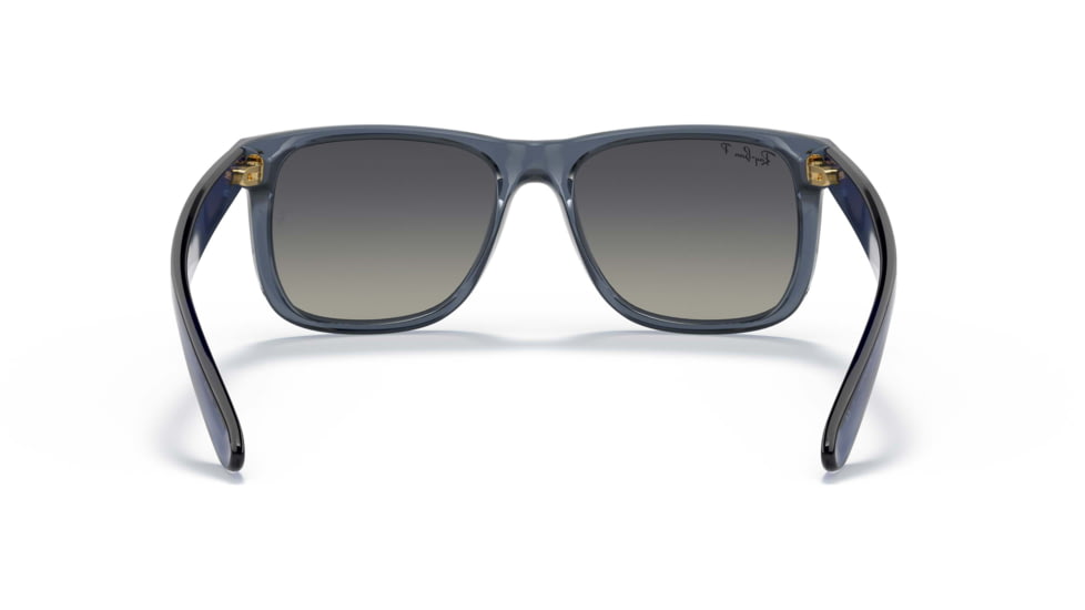 Ray-Ban Justin Sunglasses - Mens, Grey Gradient Polarized Lenses, Transparent Blue Frame, 51, RB4165-6596T3-51