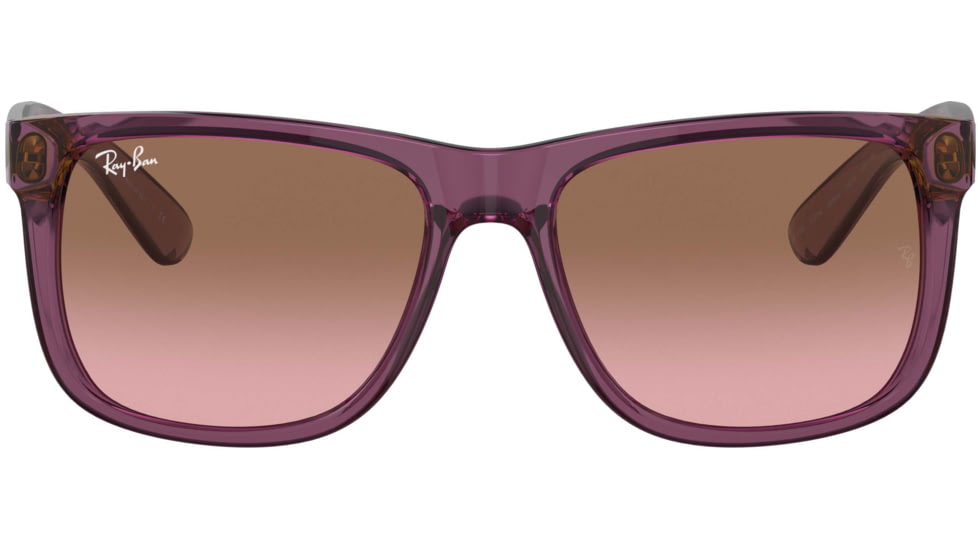 Ray-Ban Justin Sunglasses - Mens, Pink Gradient Brown Lenses, Transparent Violet Frame, 55, RB4165-659514-55