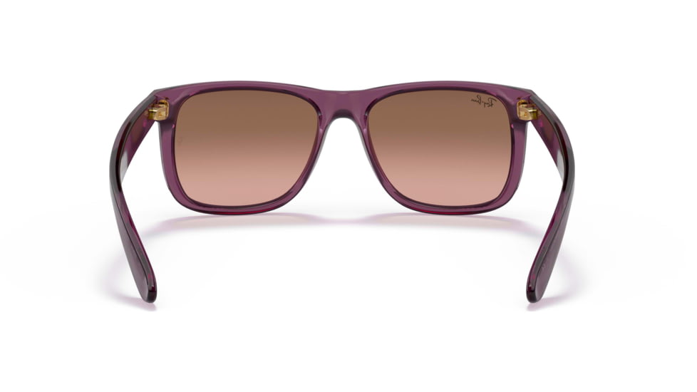 Ray-Ban Justin Sunglasses - Mens, Pink Gradient Brown Lenses, Transparent Violet Frame, 55, RB4165-659514-55