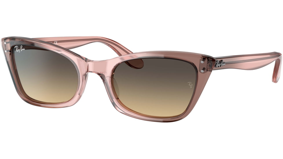 Ray-Ban Lady Burbank RB2299 Sunglasses, Brown Vintage Lenses, Transparent Pink, 52, RB2299-1344BG-52