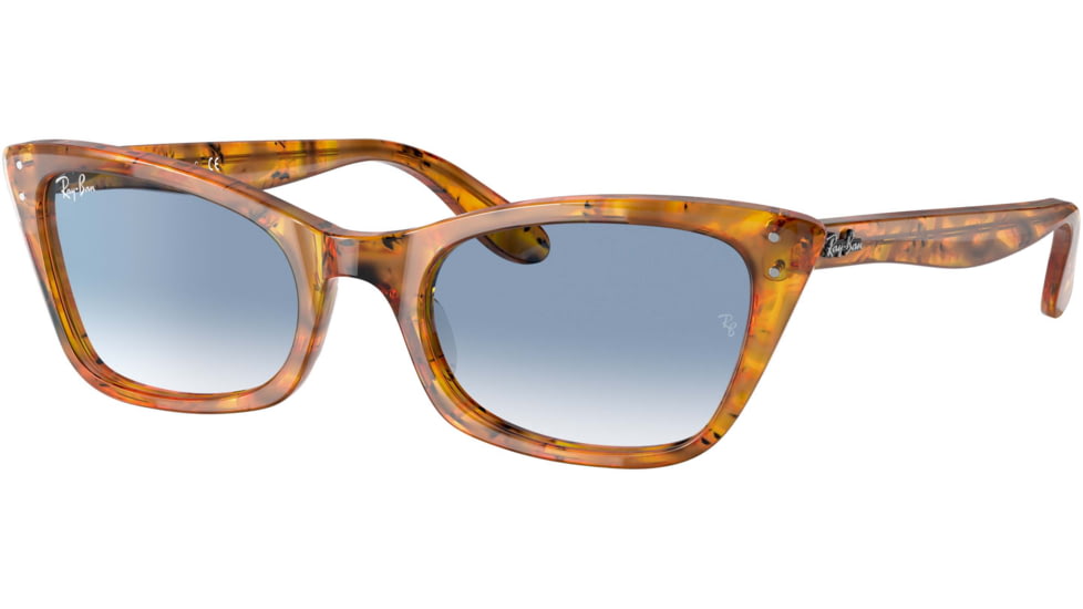 Ray-Ban Lady Burbank RB2299 Sunglasses, Clear Gradient Blue Lenses, Amber Tortoise, 52, RB2299-13423F-52