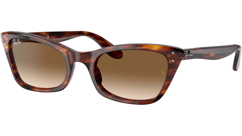 Ray-Ban Lady Burbank RB2299 Sunglasses, Clear Gradient Brown Lenses, Striped Havana, 52, RB2299-954-51-52