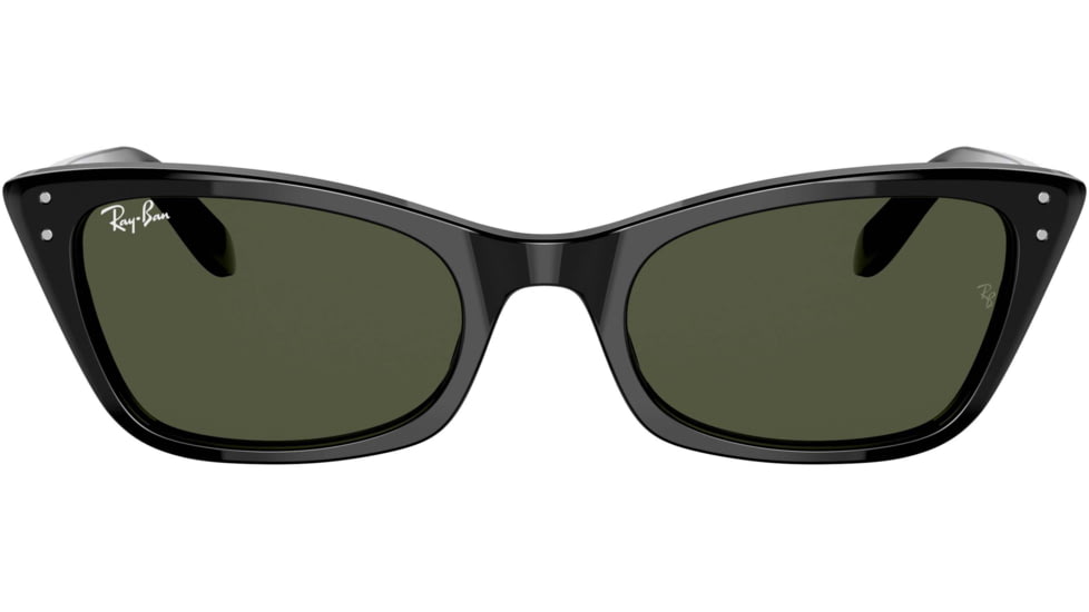 Ray-Ban Lady Burbank RB2299 Sunglasses, Green Lenses, Black, 52, RB2299-901-31-52