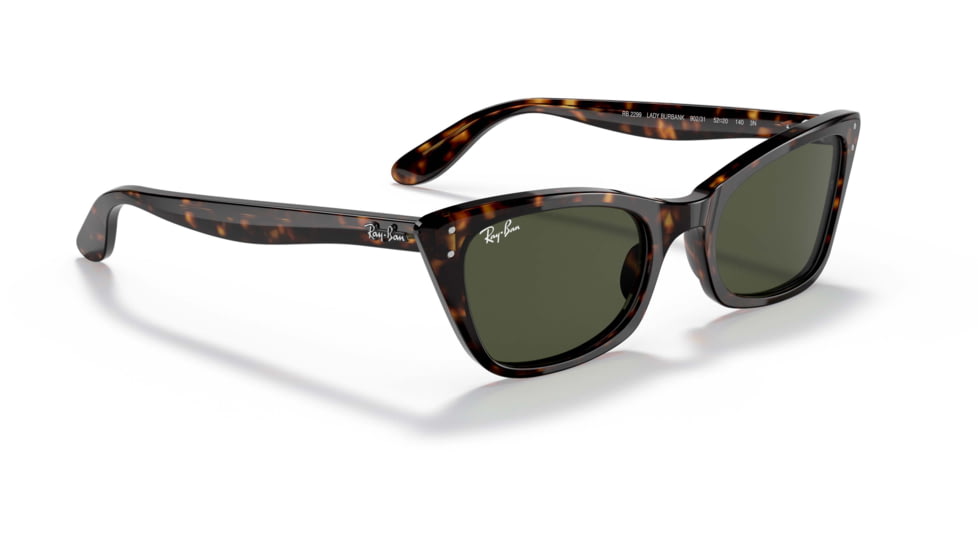 Ray-Ban Lady Burbank RB2299 Sunglasses, Green Lenses, Havana, 52, RB2299-902-31-52