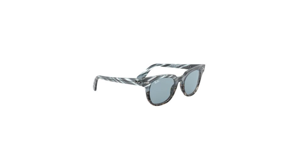 Ray-Ban METEOR RB2168 Progressive Prescription Sunglasses, 50mm, Blue Gradient/Grey Striped, RB2168-125262-50-PRO