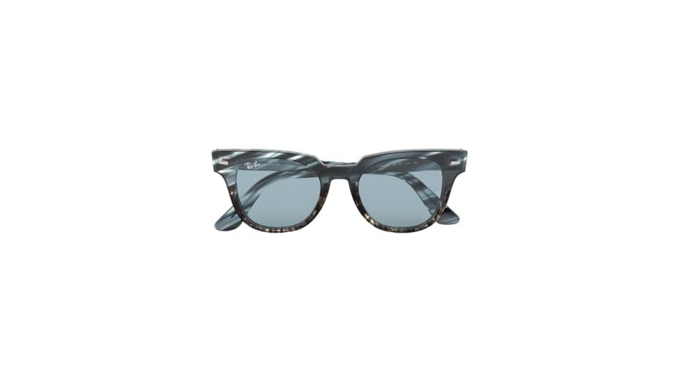 Ray-Ban METEOR RB2168 Progressive Prescription Sunglasses, 50mm, Blue Gradient/Grey Striped, RB2168-125262-50-PRO
