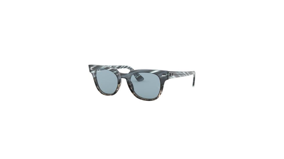 Ray-Ban METEOR RB2168 Progressive Prescription Sunglasses, 50mm, Blue Gradient/Grey Striped, RB2168-125262-50-PRO