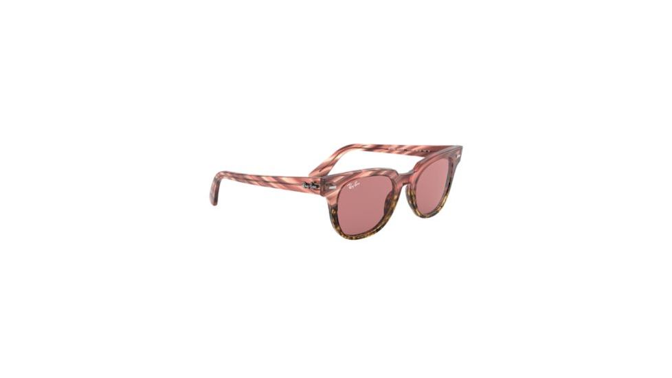 Ray-Ban METEOR RB2168 Progressive Prescription Sunglasses, 50mm, Pink Gradient/Beige Striped, RB2168-1253U0-50-PRO