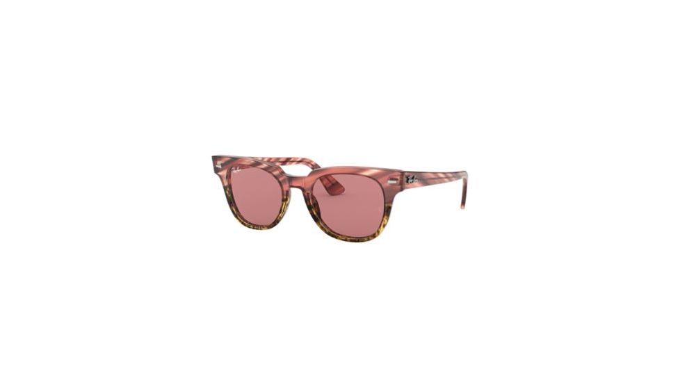 Ray-Ban METEOR RB2168 Progressive Prescription Sunglasses, 50mm, Pink Gradient/Beige Striped, RB2168-1253U0-50-PRO