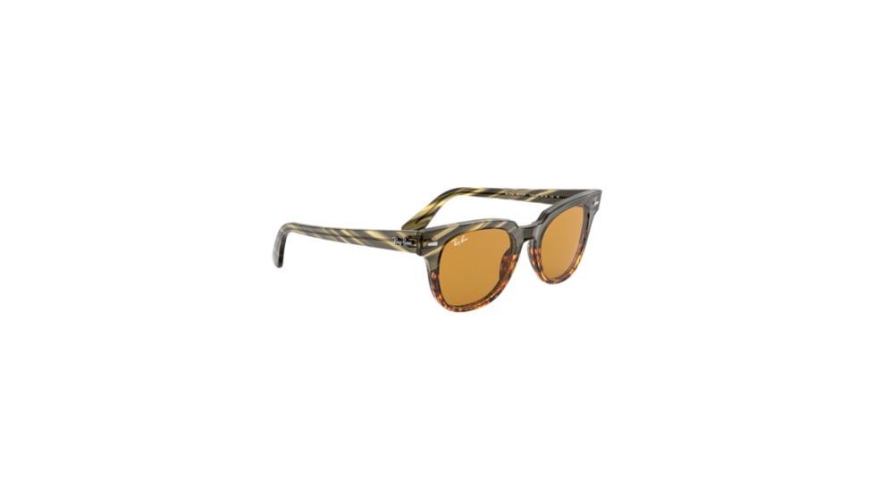 Ray-Ban METEOR RB2168 Progressive Prescription Sunglasses, 50mm, Green Gradient/Brown Striped, RB2168-12683L-50-PRO