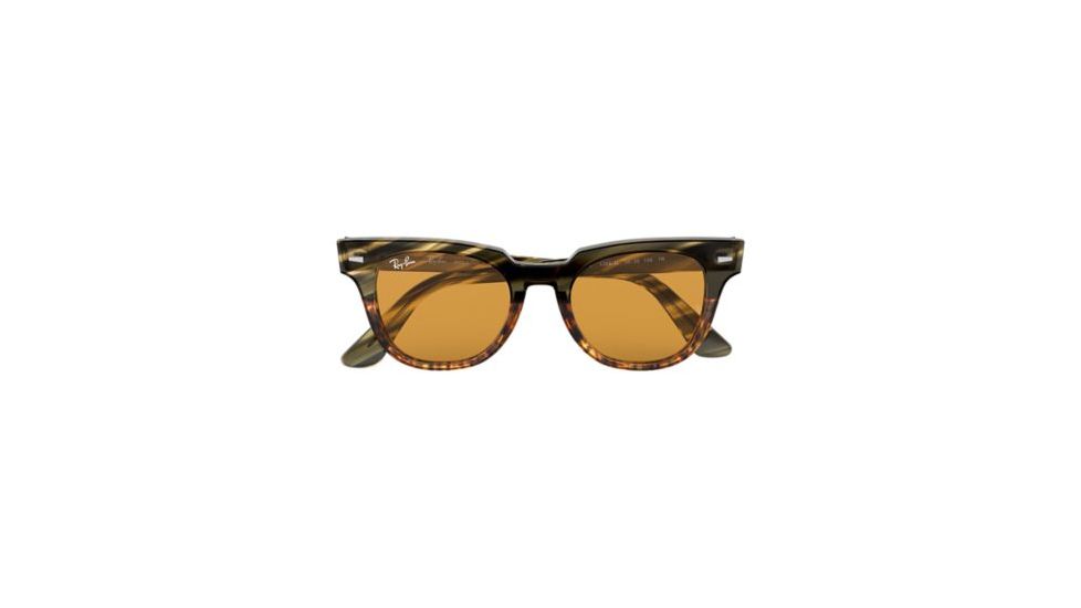 Ray-Ban METEOR RB2168 Progressive Prescription Sunglasses, 50mm, Green Gradient/Brown Striped, RB2168-12683L-50-PRO