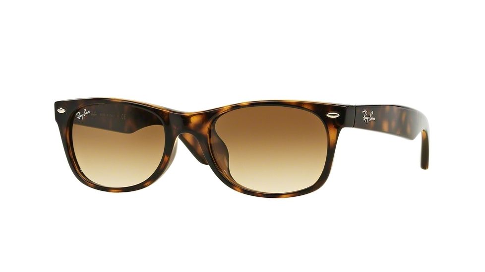 Ray-Ban NEW WAYFARER RB2132F Single Vision Prescription Sunglasses RB2132F-710-51-58 - Lens Diameter 58 mm, Frame Color Light Havana