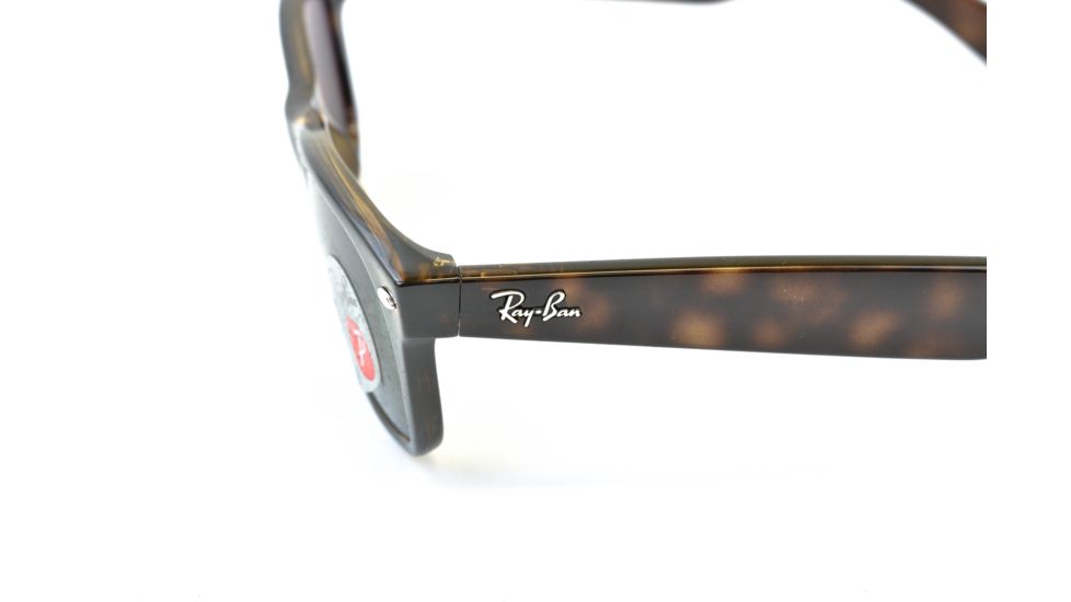 Ray-Ban New Wayfarer Sunglasses, 52mm, Tortoise Frm, Green Crystal Lens, Polrizd 902-58-5218