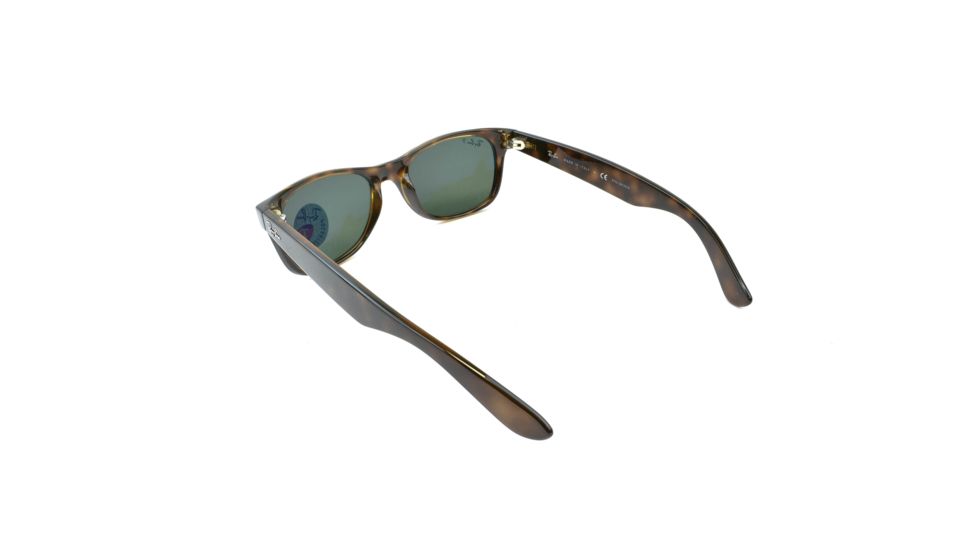 Ray-Ban New Wayfarer Sunglasses, 52mm, Tortoise Frm, Green Crystal Lens, Polrizd 902-58-5218