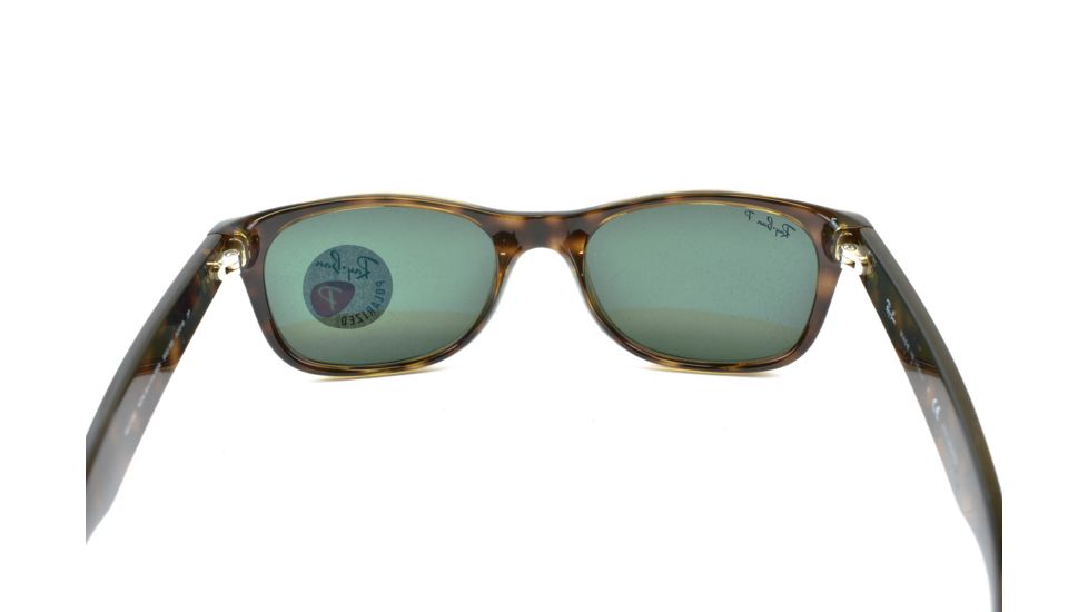 Ray-Ban New Wayfarer Sunglasses, 52mm, Tortoise Frm, Green Crystal Lens, Polrizd 902-58-5218