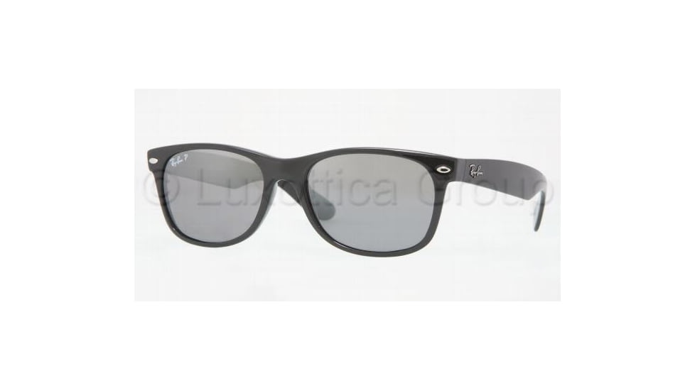 Ray-Ban New Wayfarer Bifocal Sunglasses RB2132 with Lined Bi-Focal Rx Prescription Lenses RB2132-601-K3-5218 - Lens Diameter: 52 mm, Frame Color: Shiny Black