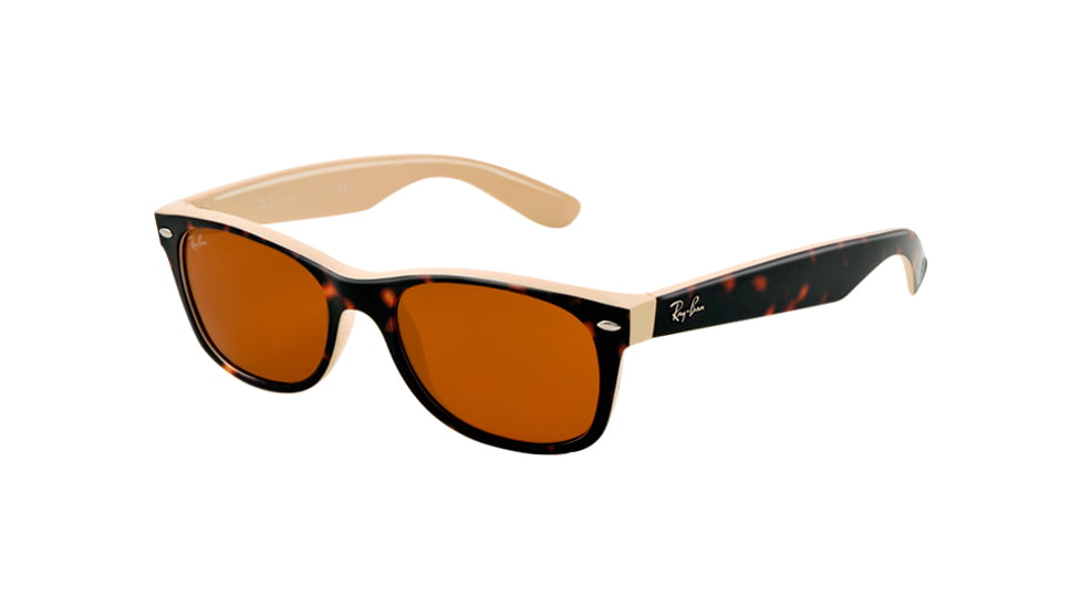 Ray-Ban New Wayfarer Bifocal Sunglasses RB2132 with Lined Bi-Focal Rx Prescription Lenses RB2132-6012-5518 - Lens Diameter 55 mm, Frame Color Top Havana on Beige