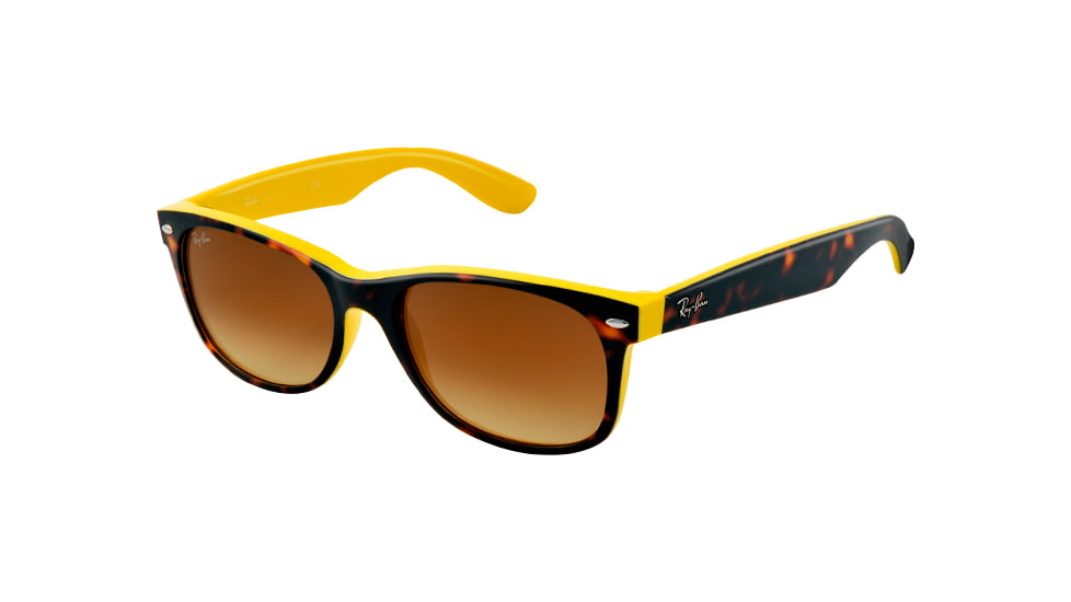 Ray-Ban New Wayfarer Bifocal Sunglasses RB2132 with Lined Bi-Focal Rx Prescription Lenses RB2132-601485-5518 - Lens Diameter 55 mm, Frame Color Top Havana on Yellow