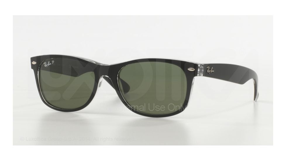 Ray-Ban New Wayfarer Bifocal Sunglasses RB2132 with Lined Bi-Focal Rx Prescription Lenses RB2132-605258-55 - Lens Diameter 55 mm, Frame Color Top Black On Trasparent