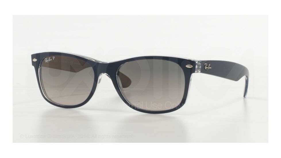 Ray-Ban New Wayfarer Bifocal Sunglasses RB2132 with Lined Bi-Focal Rx Prescription Lenses RB2132-6053M3-55 - Lens Diameter 55 mm, Frame Color Top Blue On Trasparent