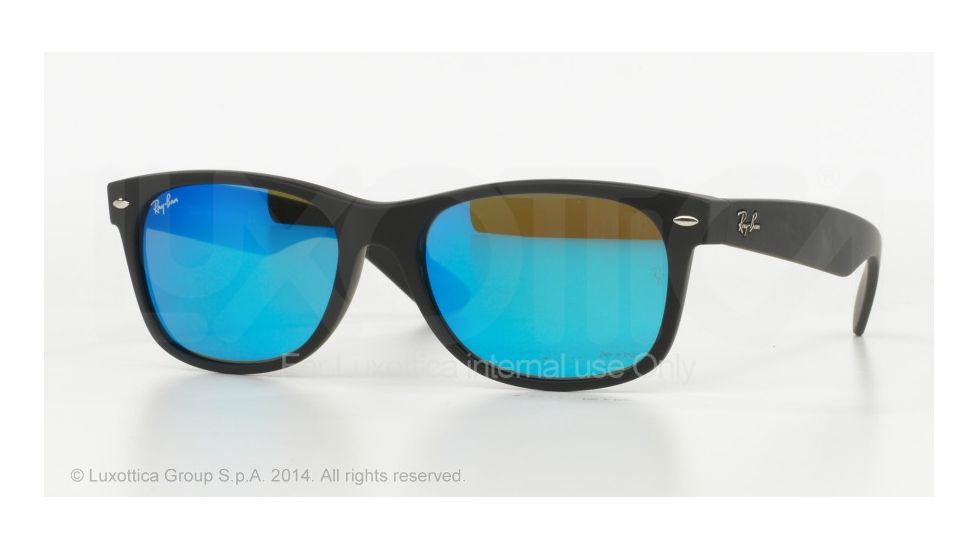 Ray-Ban New Wayfarer Bifocal Sunglasses RB2132 with Lined Bi-Focal Rx Prescription Lenses RB2132-622-17-55 - Lens Diameter 55 mm, Frame Color Rubber Black