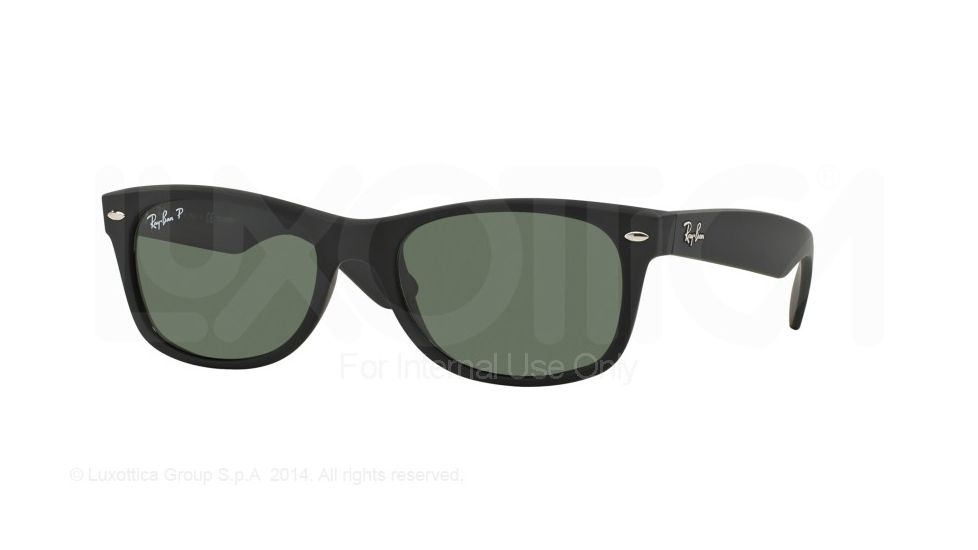 Ray-Ban New Wayfarer Bifocal Sunglasses RB2132 with Lined Bi-Focal Rx Prescription Lenses RB2132-622-58-55 - Lens Diameter 55 mm, Frame Color Rubber Black